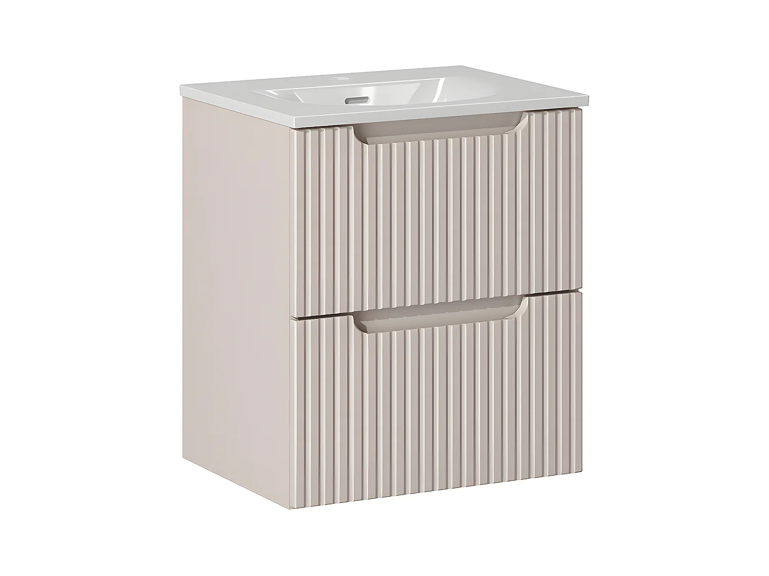 Meuble simple vasque encastrée 50cm 2 tiroirs Riva Cachemire