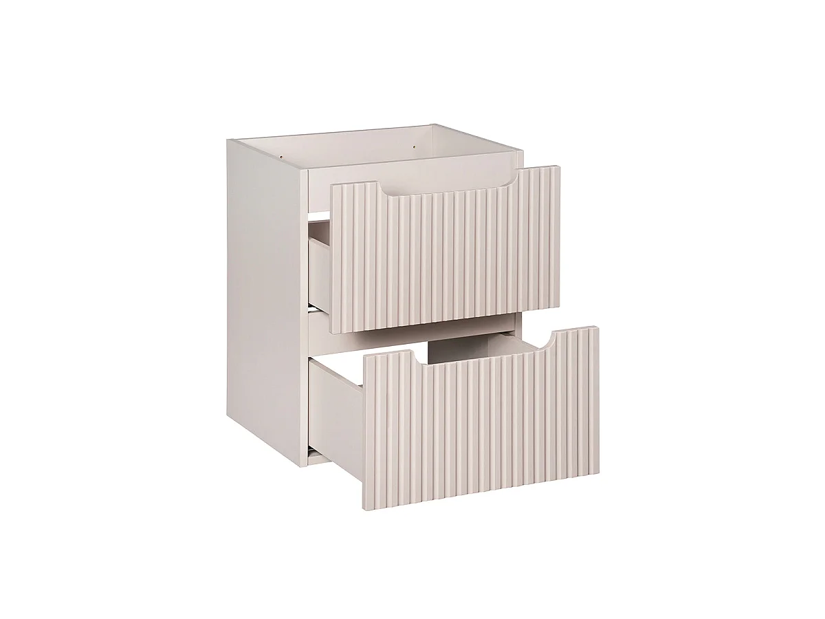 Mueble lavabo individual encastrado 50cm 2 cajones Riva Cachemira