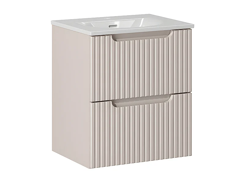 Mueble lavabo individual encastrado 50cm 2 cajones Riva Cachemira