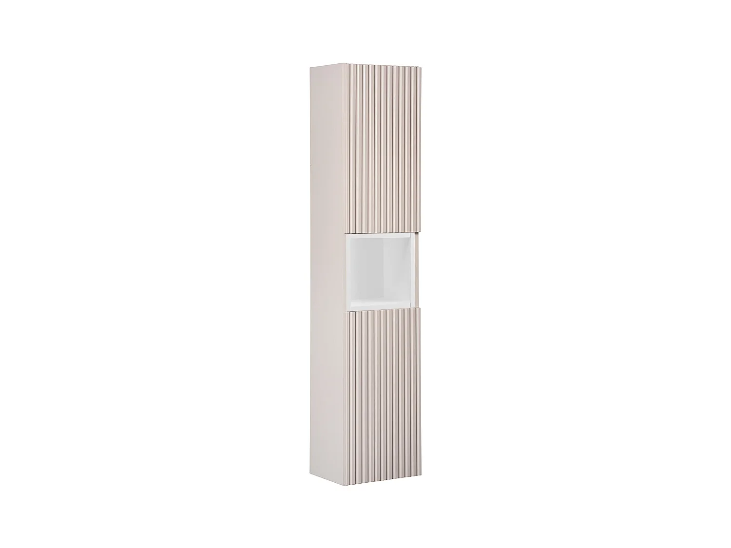 Colonne murale 2 portes 1 niche Riva Cachemire et Blanc