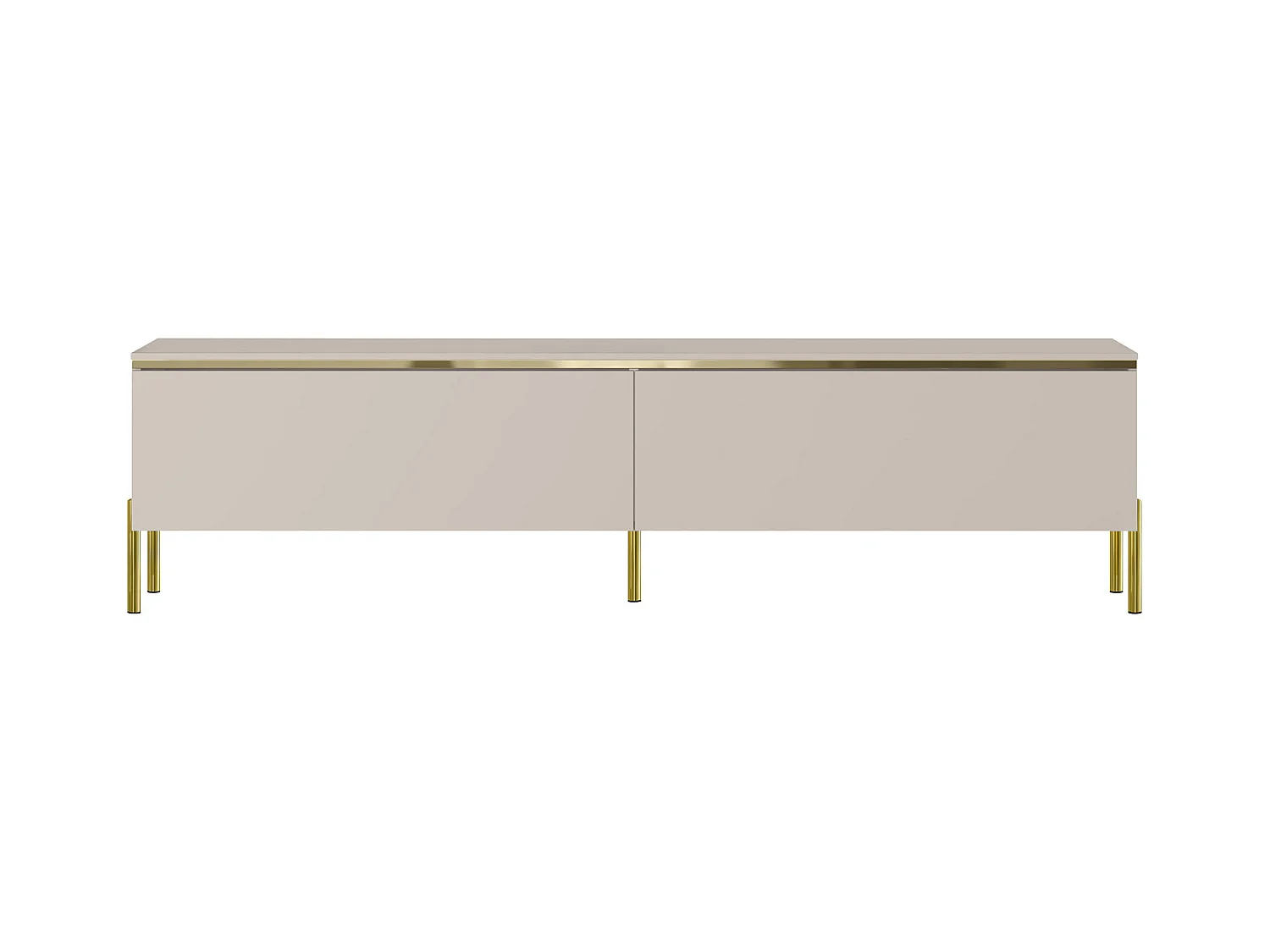 Mueble de TV con 2 puertas - Beige y dorado - VUKIA de Pascal MORABITO