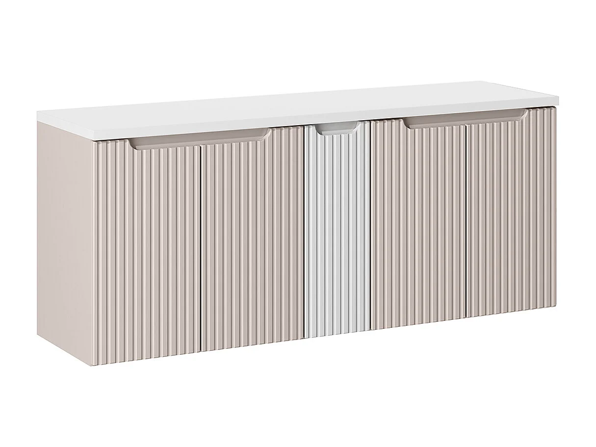 Riva Cashmere og hvid 5-dørs underskab 140 cm