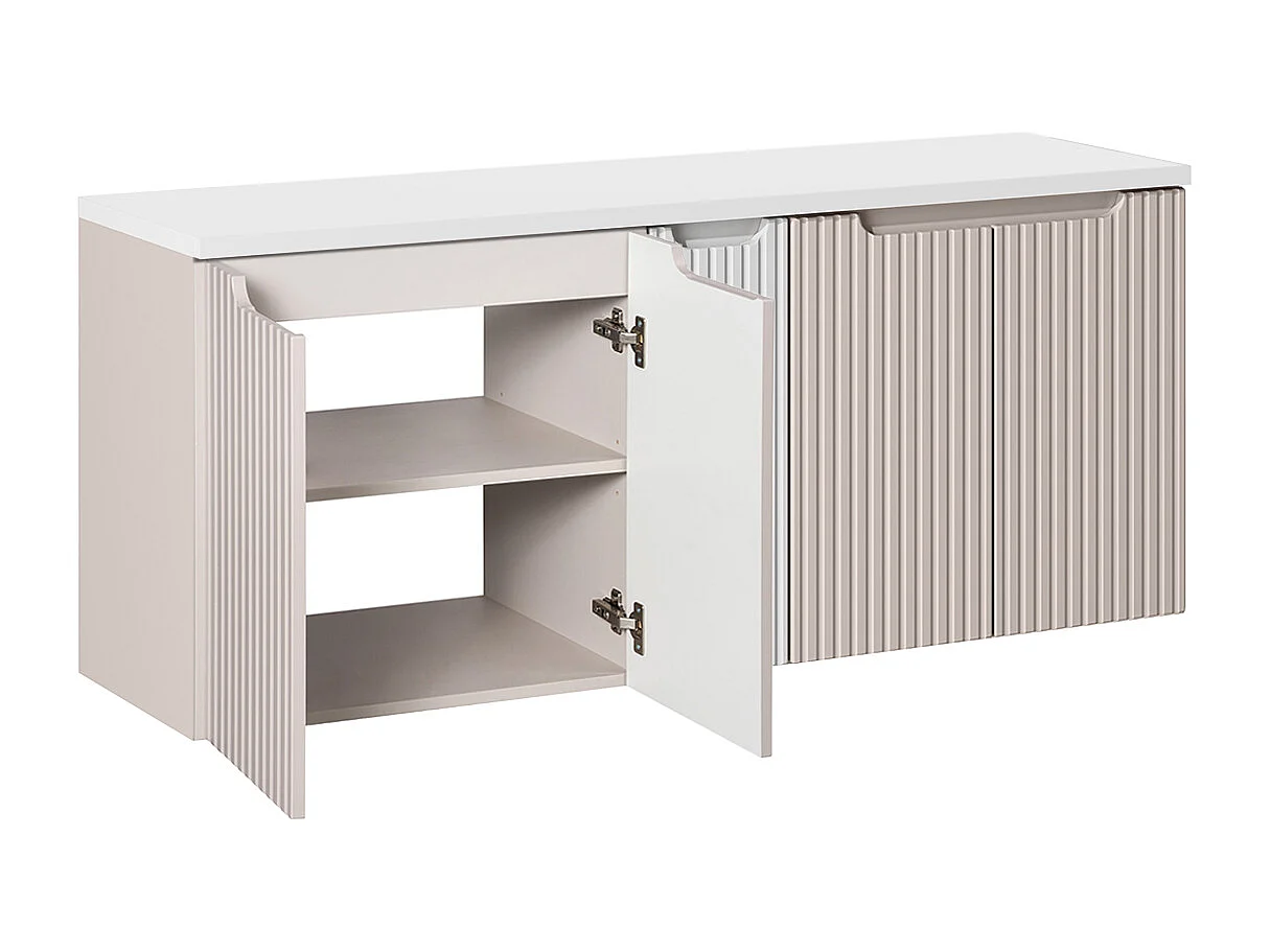 Riva Cashmere og hvid 5-dørs underskab 140 cm