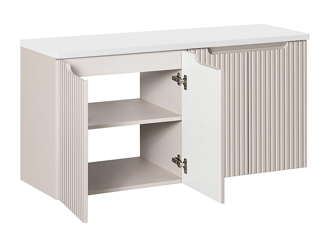 Vaskeskab 120 cm med 4 døre Riva Cashmere og hvid vaskeskabsplade