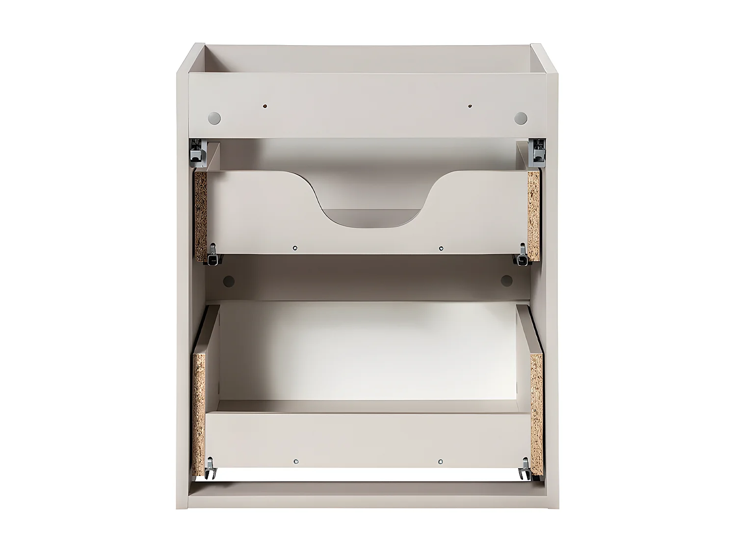 Meuble sous-vasque 50cm 2 tiroirs plan de toilette Riva Cachemire et Bois