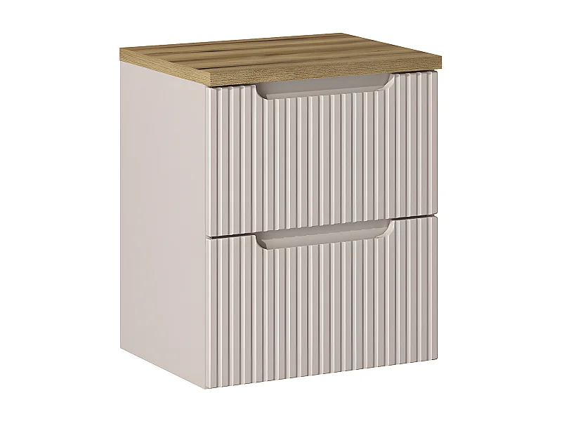 Wastafelonderbouw 50cm 2 lades Riva Cashmere en Wood wastafelonderbouw