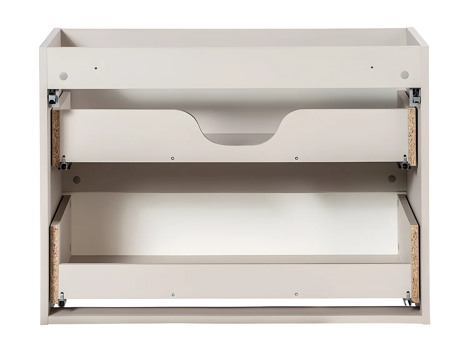 Meuble sous-vasque 80cm 2 tiroirs plan de toilette Riva Cachemire et Bois