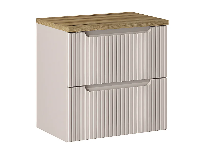 Mueble bajo lavabo 60cm 2 cajones encimera Riva Cachemira y Madera