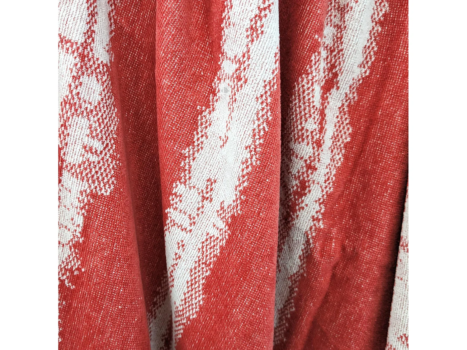 Drap de plage 100x180 cm en velours de coton ZANNONE rouge à rayures