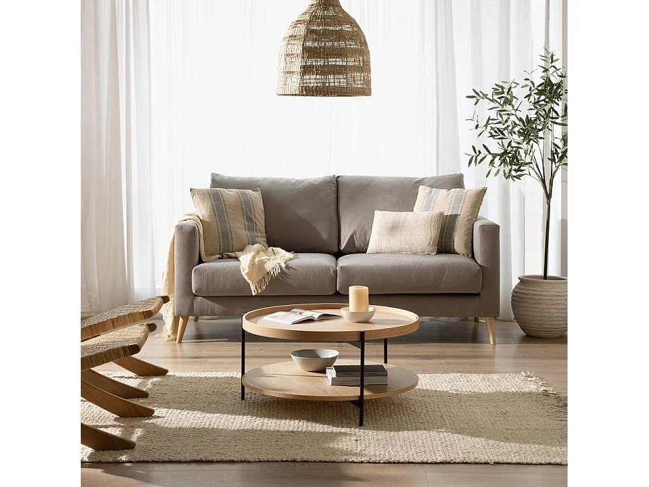 Table basse effet bois naturel 78x40