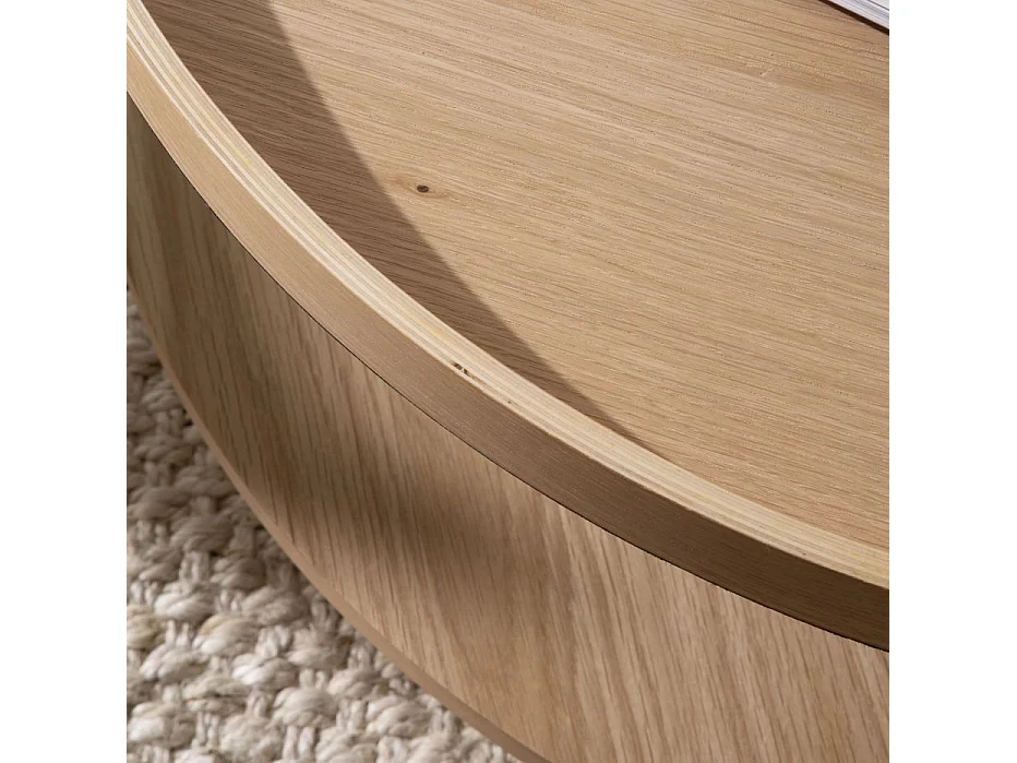 Table basse effet bois naturel 78x40