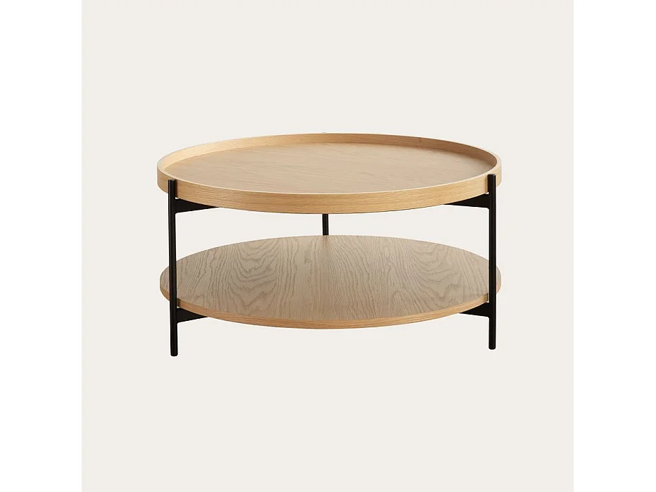 Table basse effet bois naturel 78x40