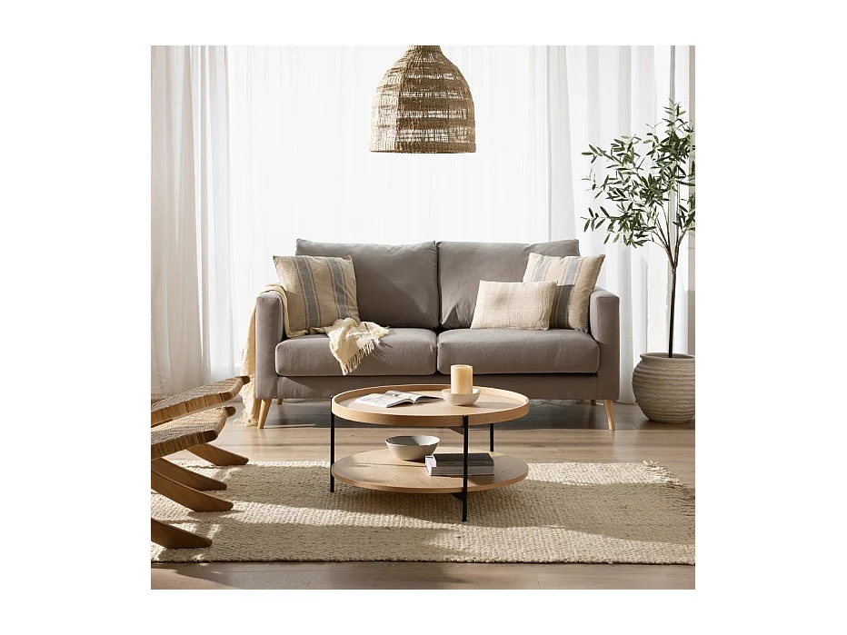 Table basse effet bois naturel 78x40