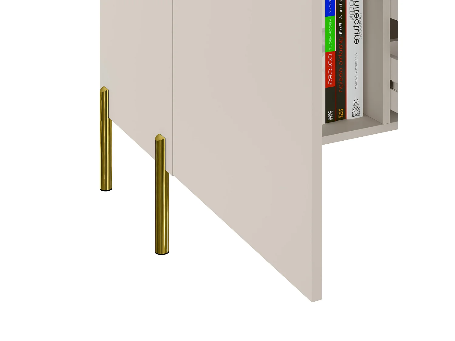 Komoda z 4 szufladami i 1 szafką - Beżowy i złoty - VUKIA marki Pascal Morabito