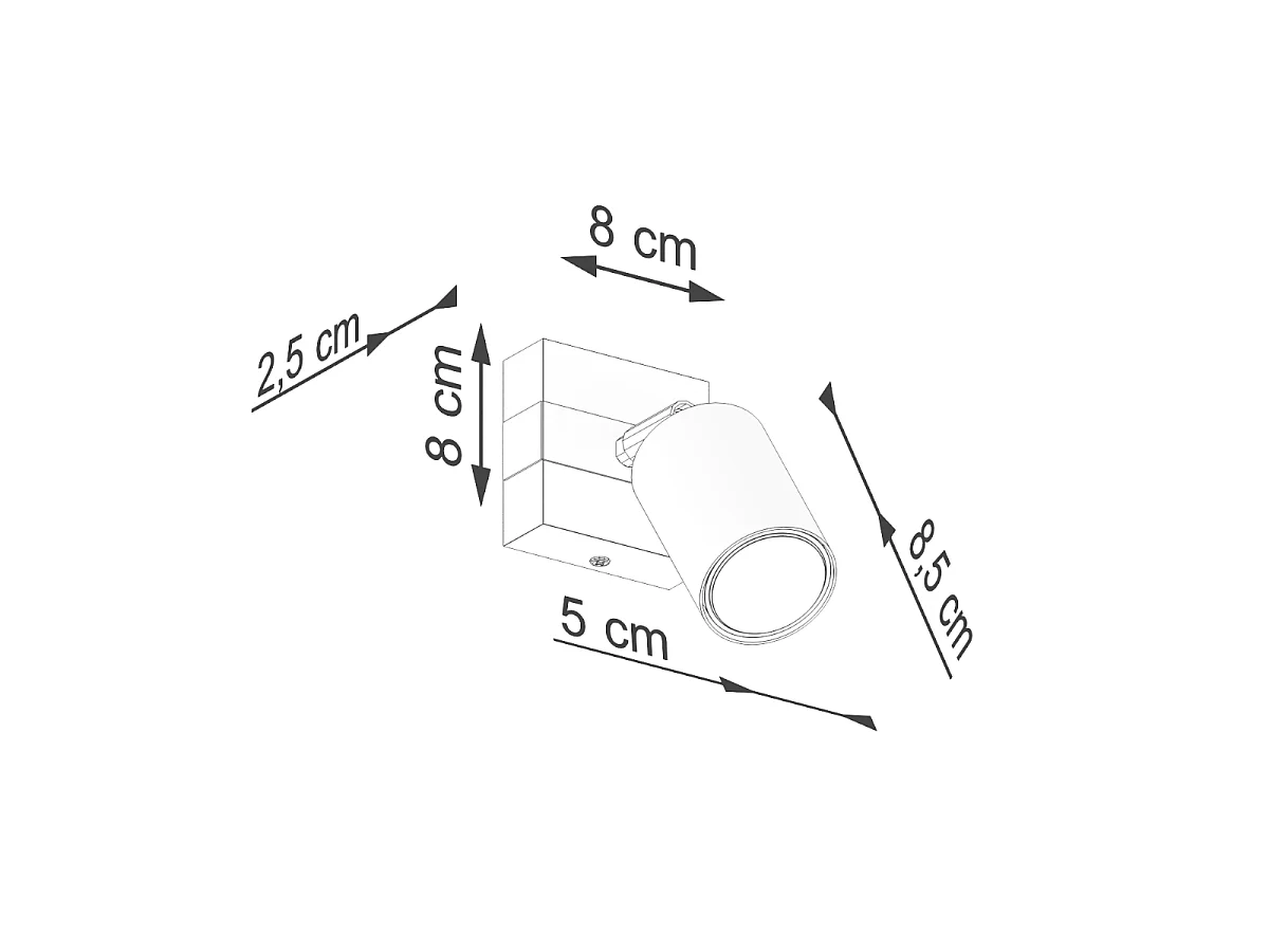 Wandlampe FAGER skandinavisch aus  Stahl/Naturholz - 1 lichtquellen - L.8 x H. cm - schwarz/Naturholz