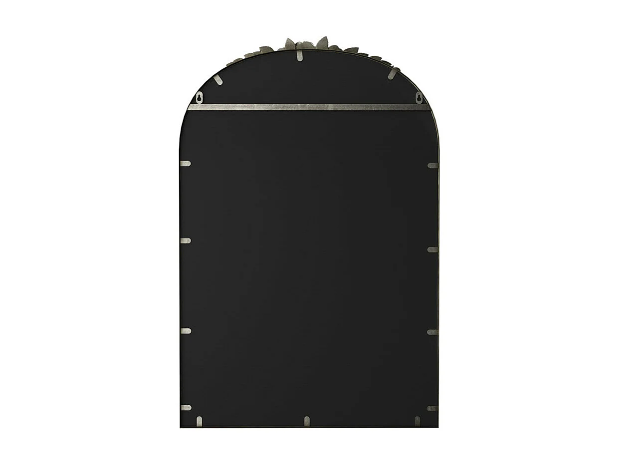 Bogenspiegel aus Metall – L 60,5 x H 91,6 cm – Goldfarbener Designer-Wandspiegel