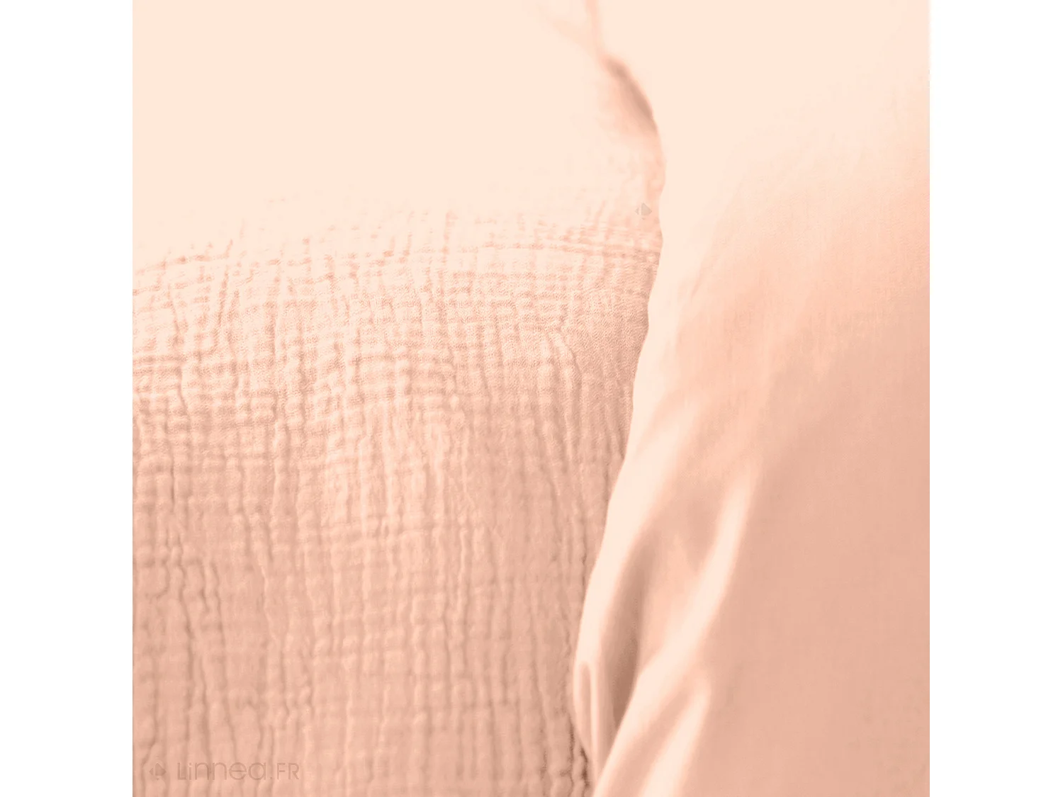 Parure de lit 240x220 cm double gaze de coton GAZGAZ rose Pêche