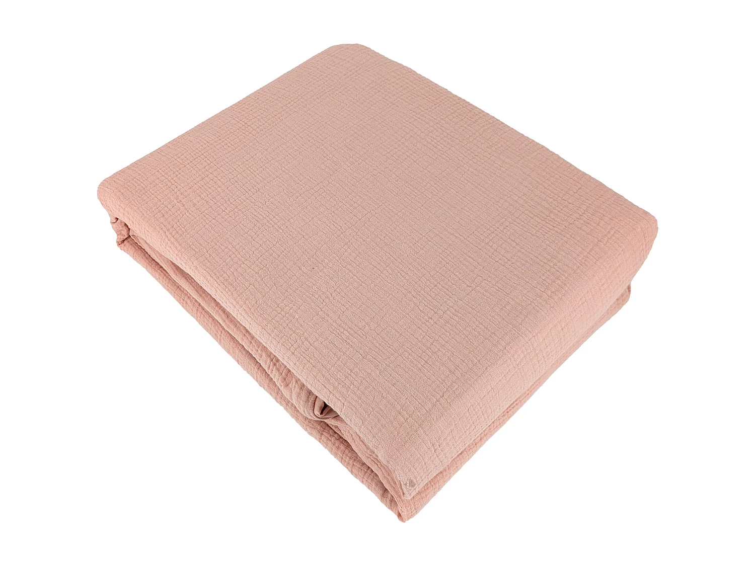 Parure de lit 260x240 cm double gaze de coton GAZGAZ rose Pêche