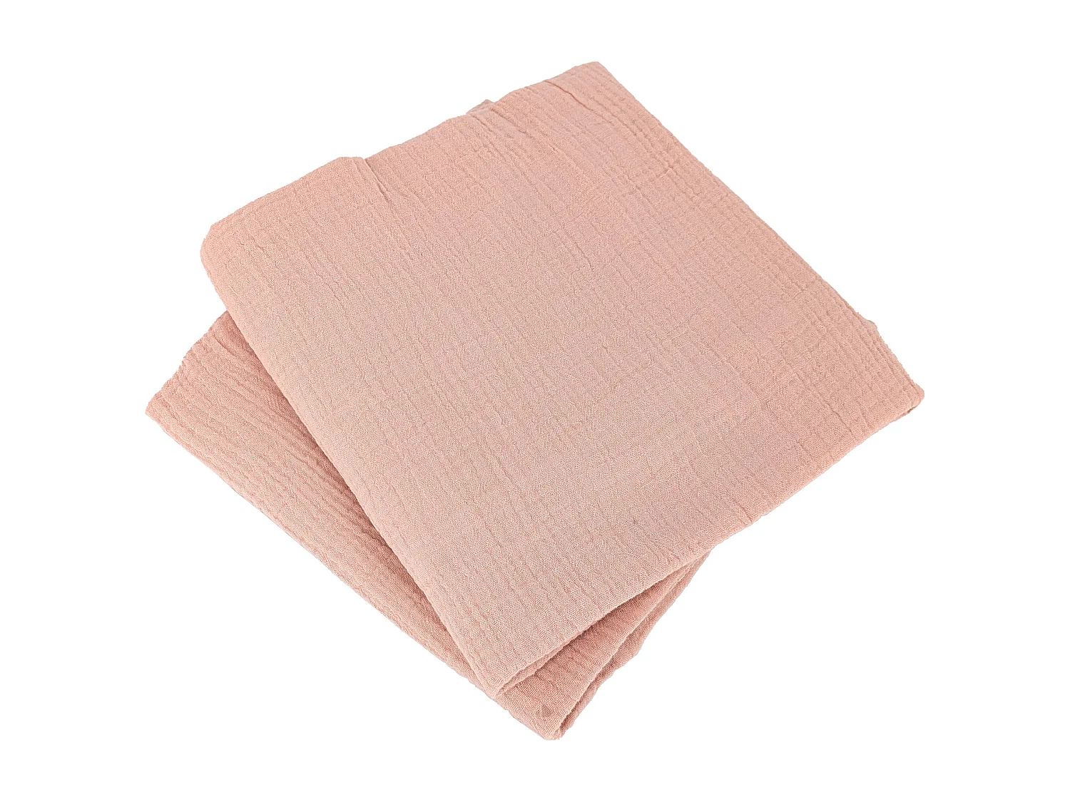 Parure de lit 260x240 cm double gaze de coton GAZGAZ rose Pêche