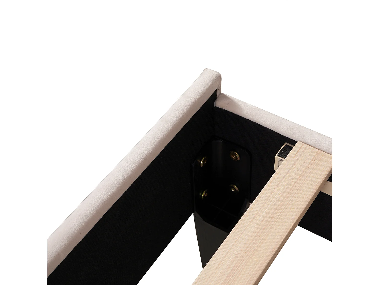 Lit simple capitonnés 90 x 200 cm - tête de lit en forme de fleur - sommier à lattes - velours - Beige