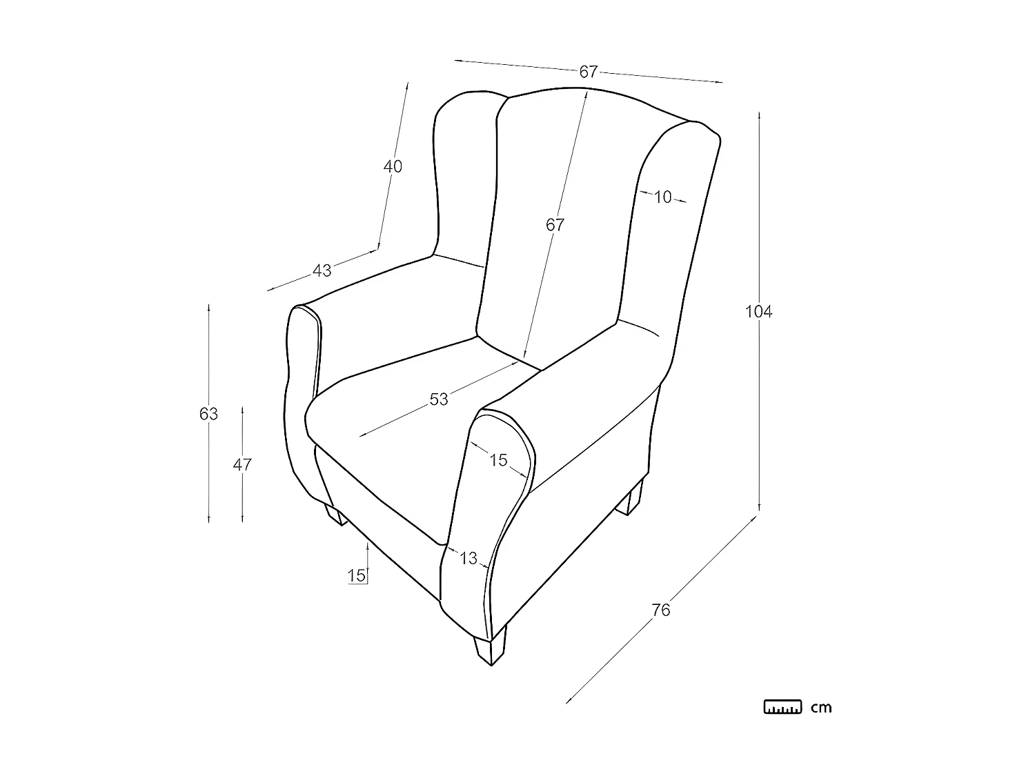 Fauteuil effet bois Beige 67x104