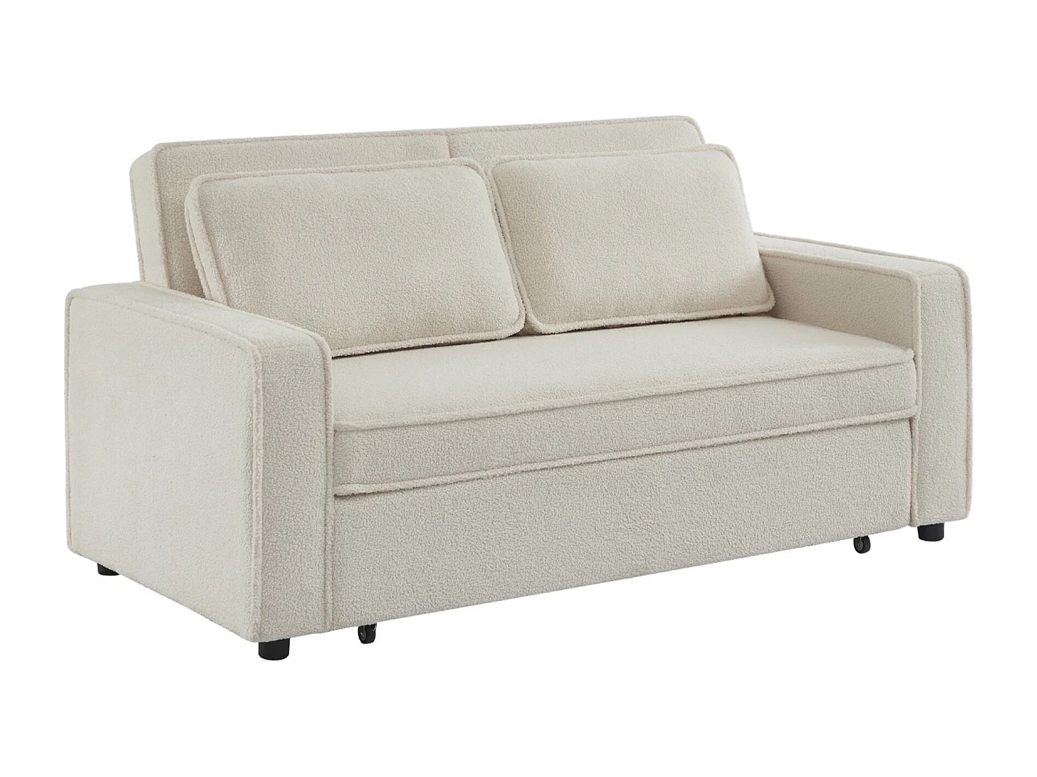 Sofá cama borreguito de 3 plazas crema