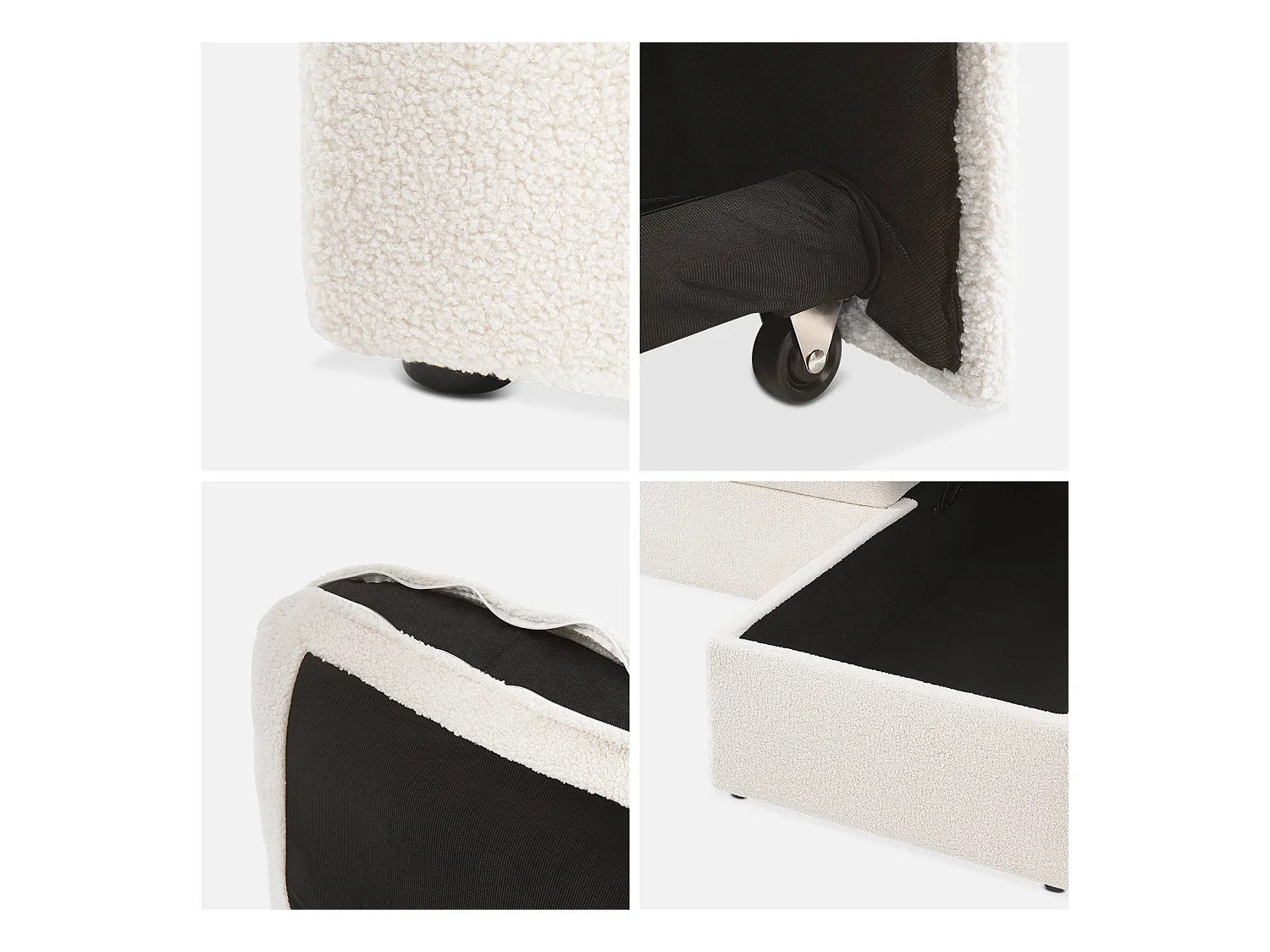 Canapé panoramique convertible 4 places tissu bouclette. Urban. L 281 x P 142 x H 86cm