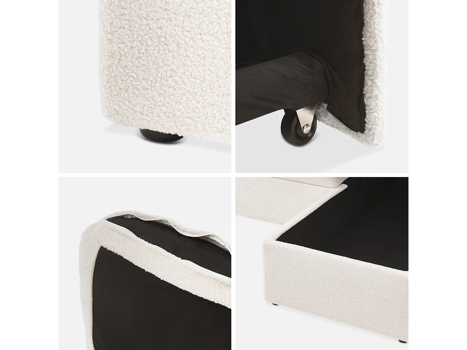 Canapé panoramique convertible 4 places tissu bouclette. Urban. L 281 x P 142 x H 86cm