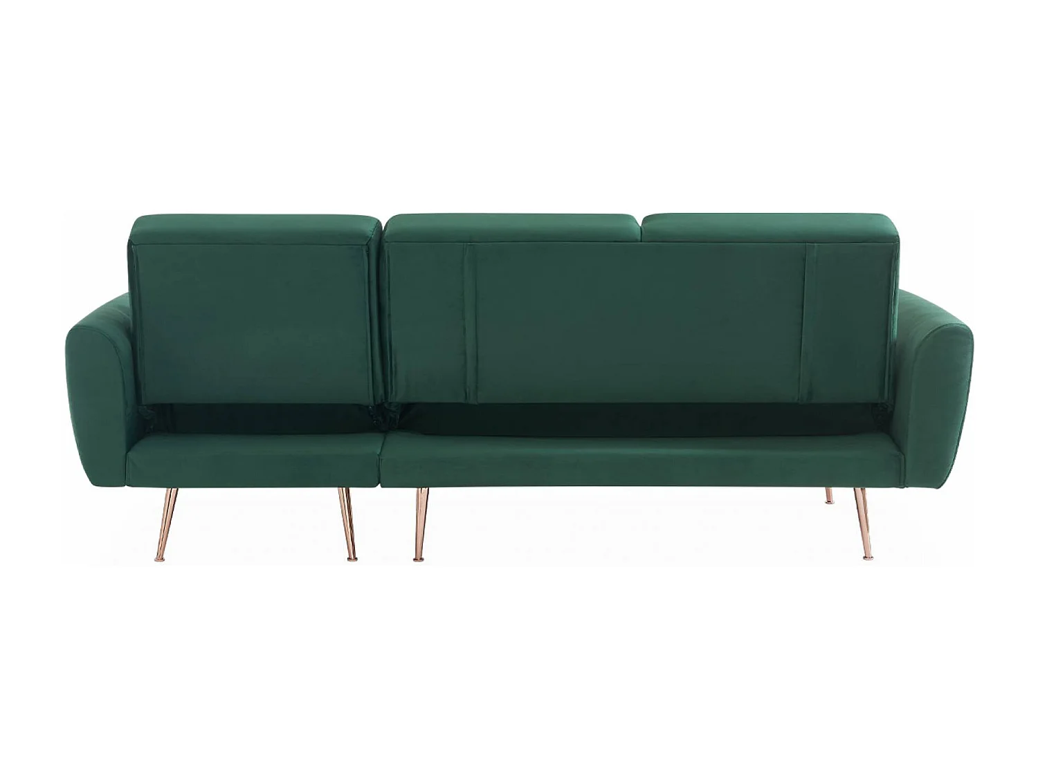 Sofá esquinero convertible reversible de 3 plazas de terciopelo verde