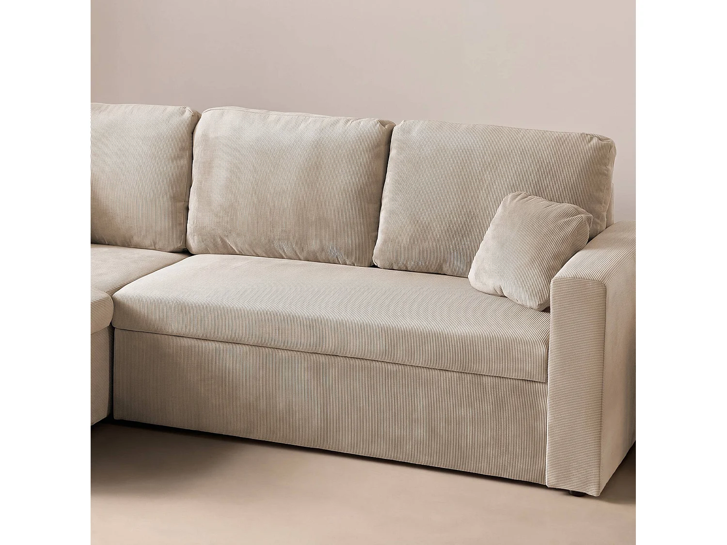 Sofá cama esquinero reversible con espacio de almacenamiento, 3 plazas