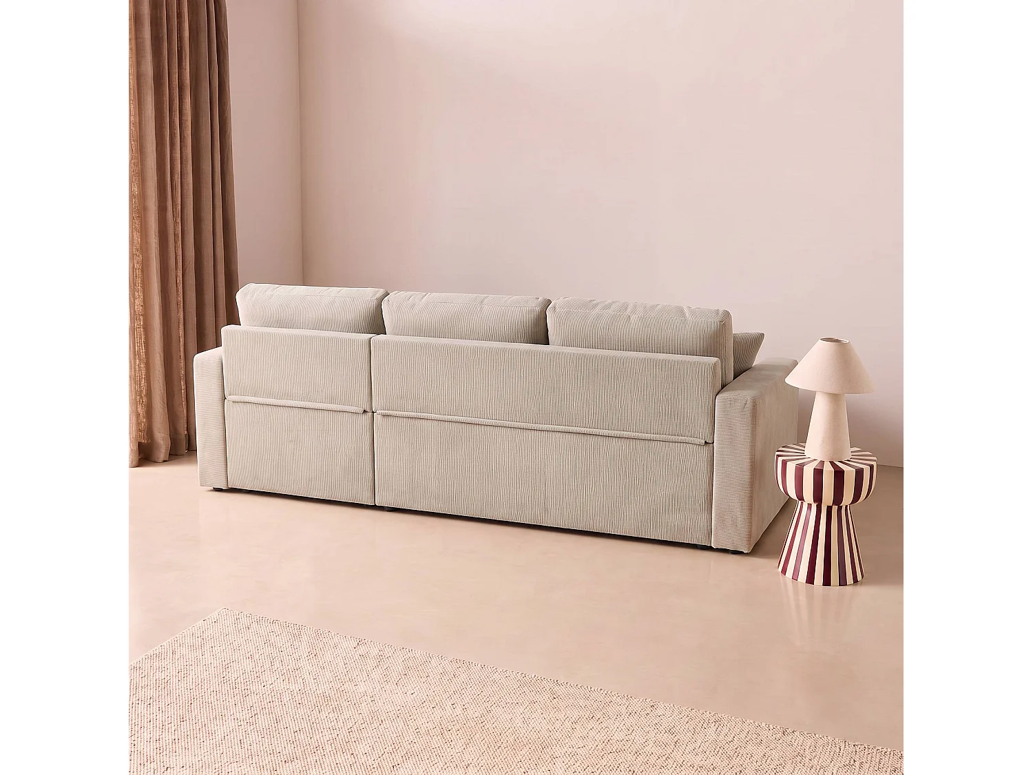 Sofá cama esquinero reversible con espacio de almacenamiento, 3 plazas