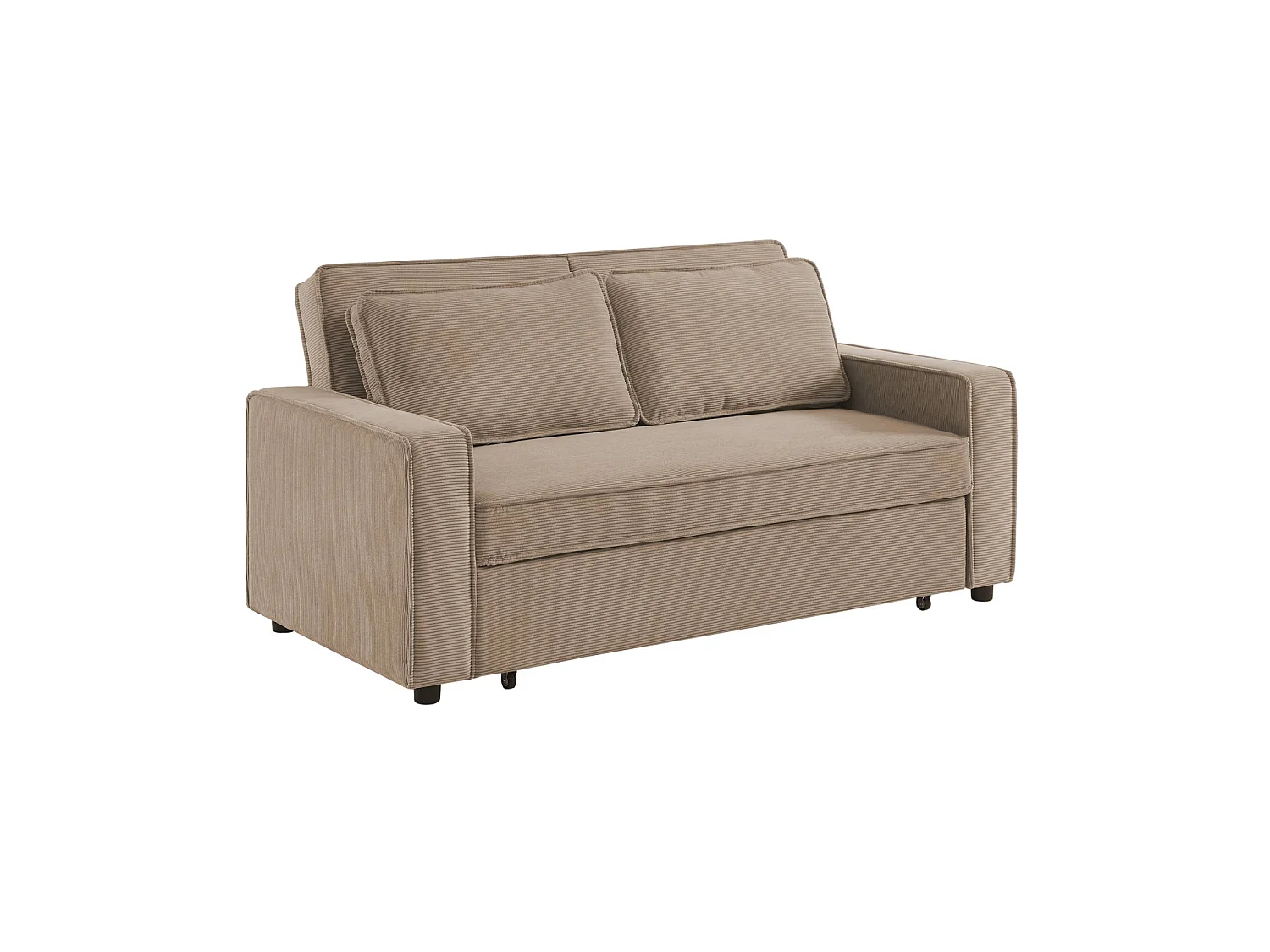 Sofá cama de pana, 2 plazas beige