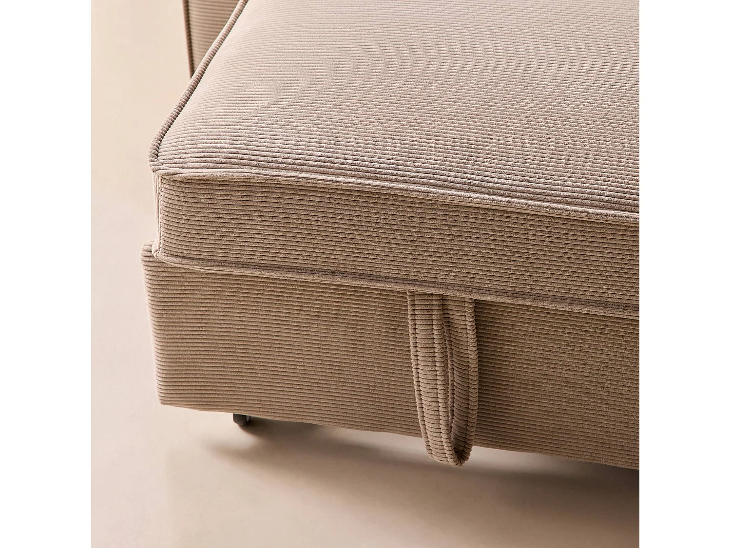 Sofá cama de pana, 2 plazas beige