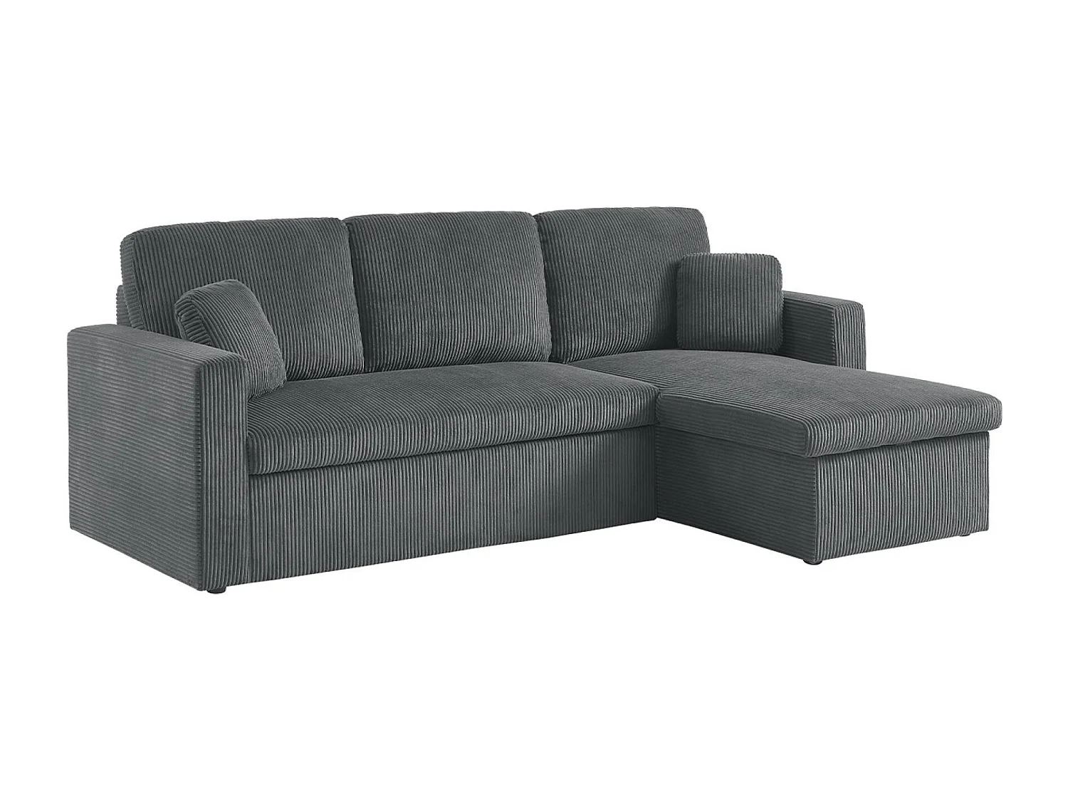 Sofá cama esquinero reversible 3 plazas gris oscuro