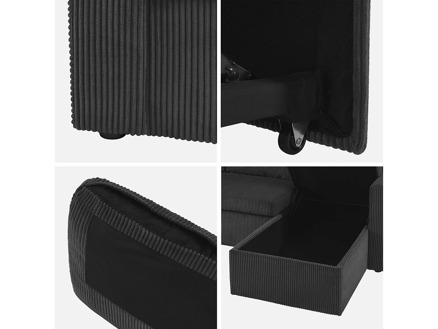 Sofá cama esquinero reversible 3 plazas gris oscuro