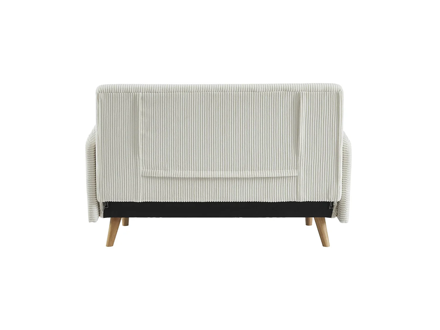 Canapé 2 places convertible inclinable en velours blanc PANAM