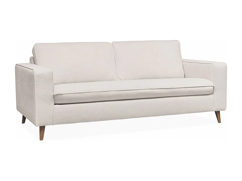 Sofá cama convertible de 3 plazas con colchón de 12cm marfil