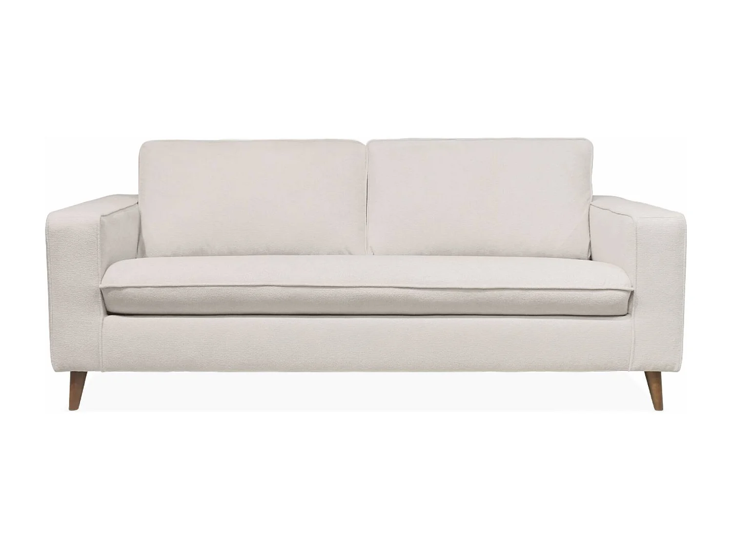 Sofá cama convertible de 3 plazas con colchón de 12cm marfil