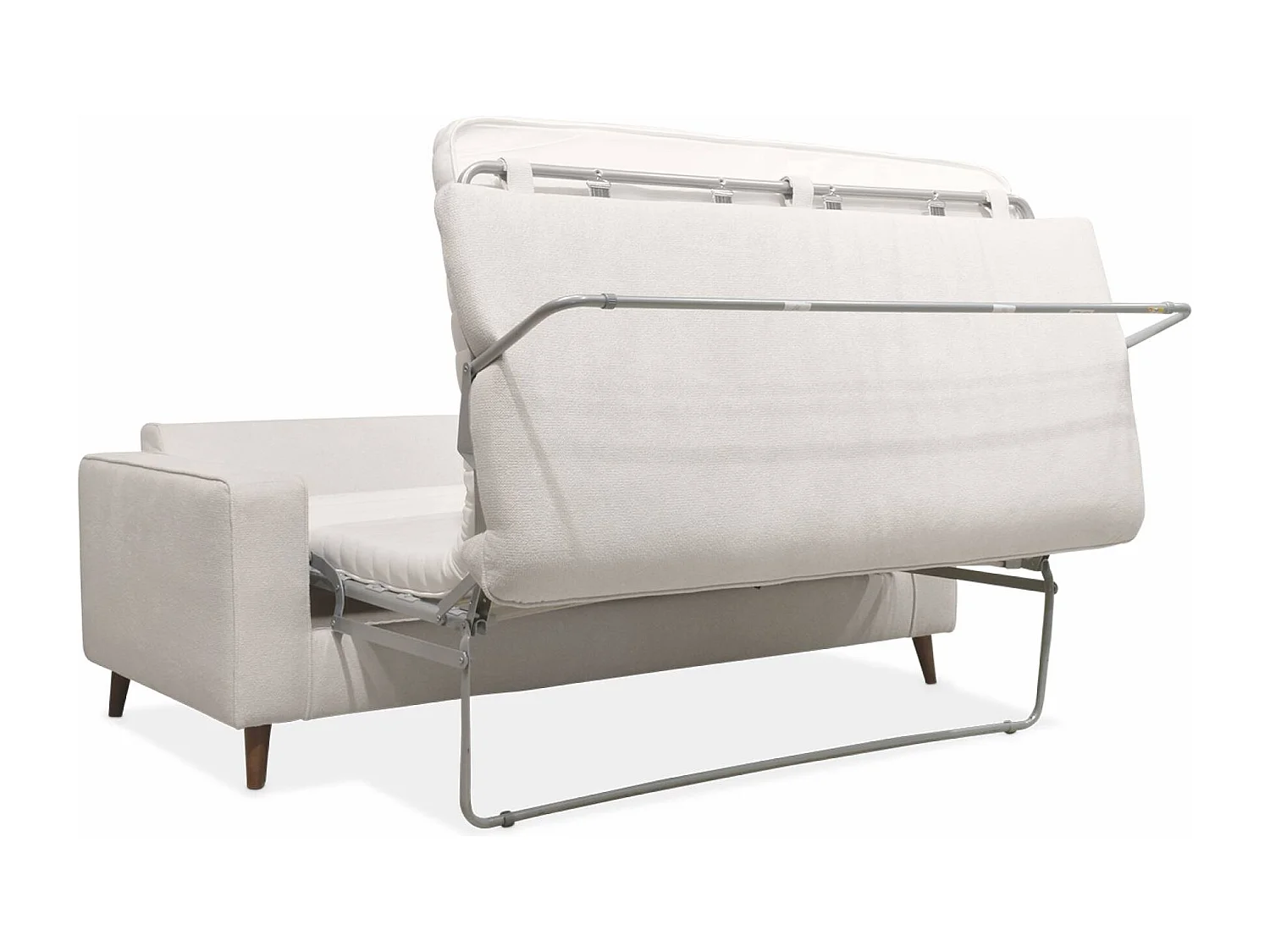 Canapé lit 3 places ivoire avec matelas 12cm d'épaisseur. fabriqué en France