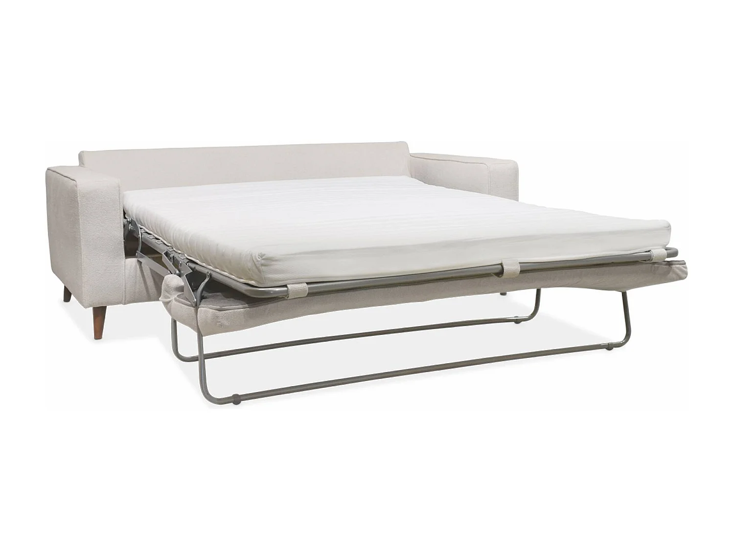 Canapé lit 3 places ivoire avec matelas 12cm d'épaisseur. fabriqué en France