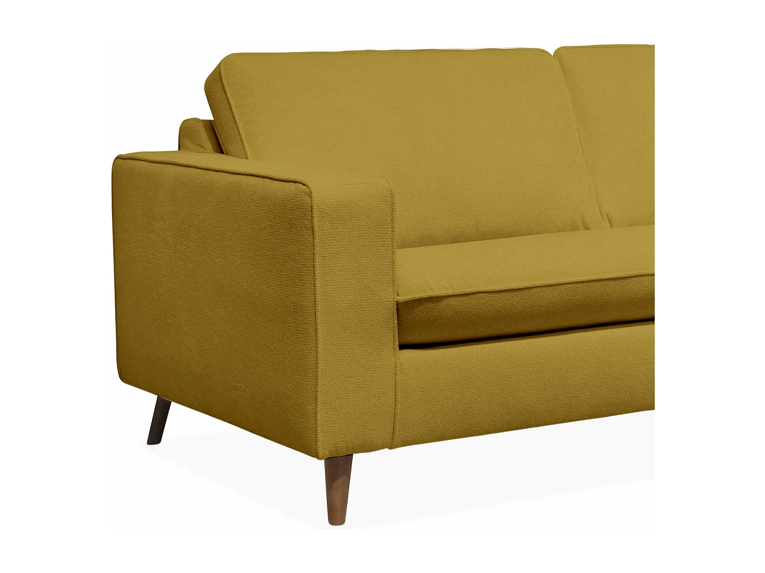 Sofá cama convertible de 3 plazas con colchón de 12cm mostaza