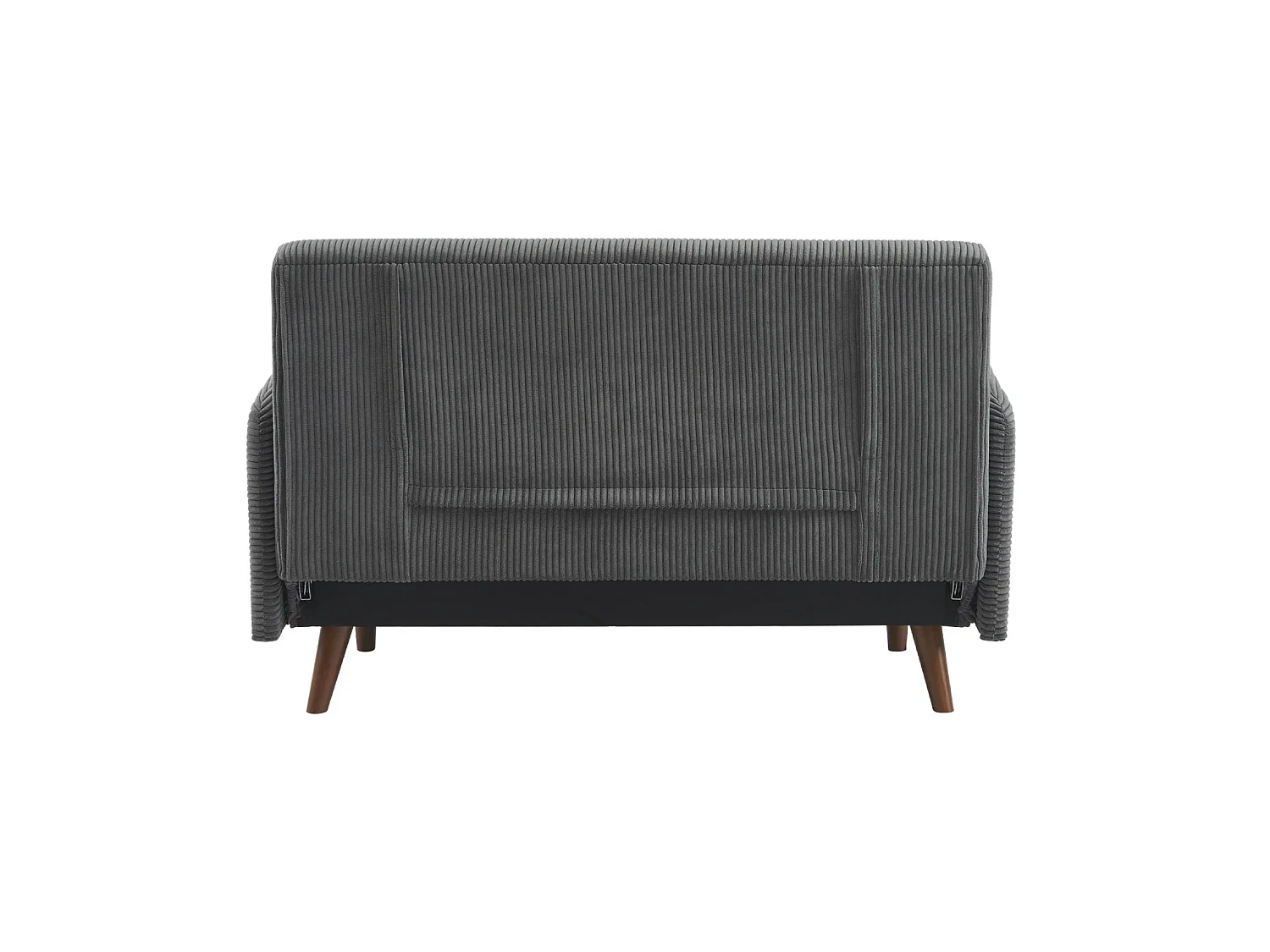 Canapé convertible 2 places inclinable en velours gris foncé