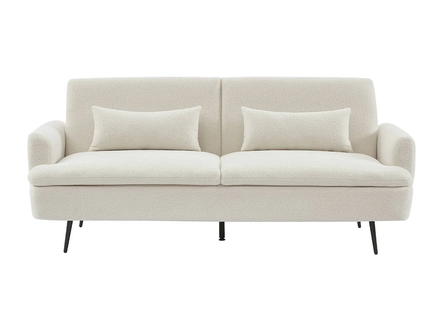 Divano letto 2-3 posti bouclé, crema