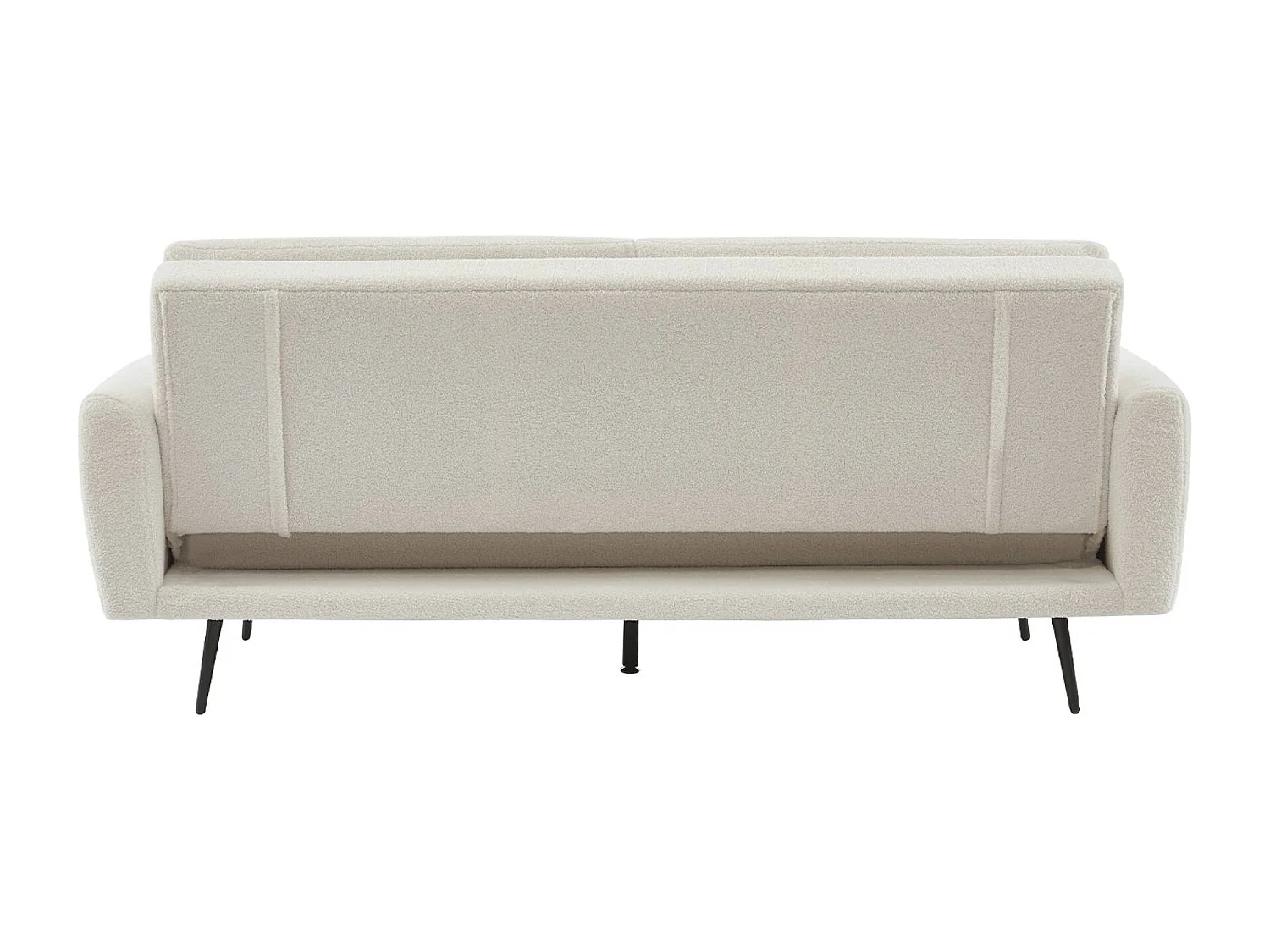 Divano letto 2-3 posti bouclé, crema