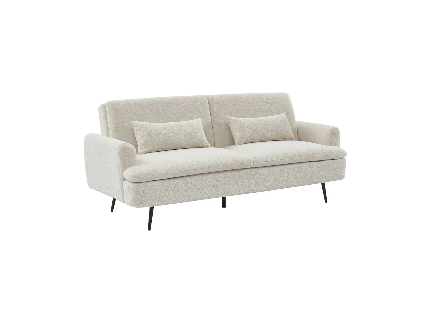 Sofá cama de borreguito, 3 plazas crema