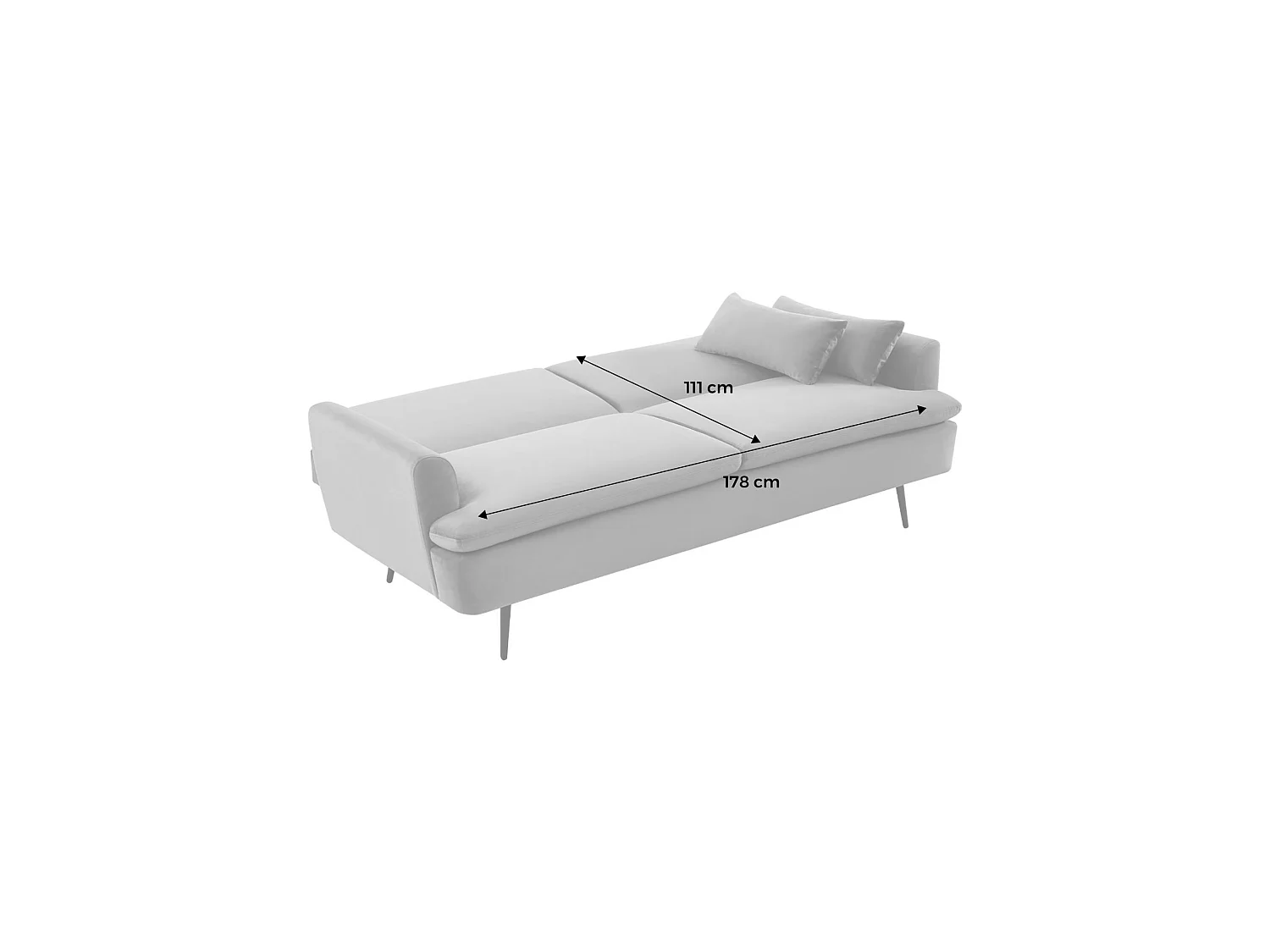Sofá cama de borreguito, 3 plazas crema