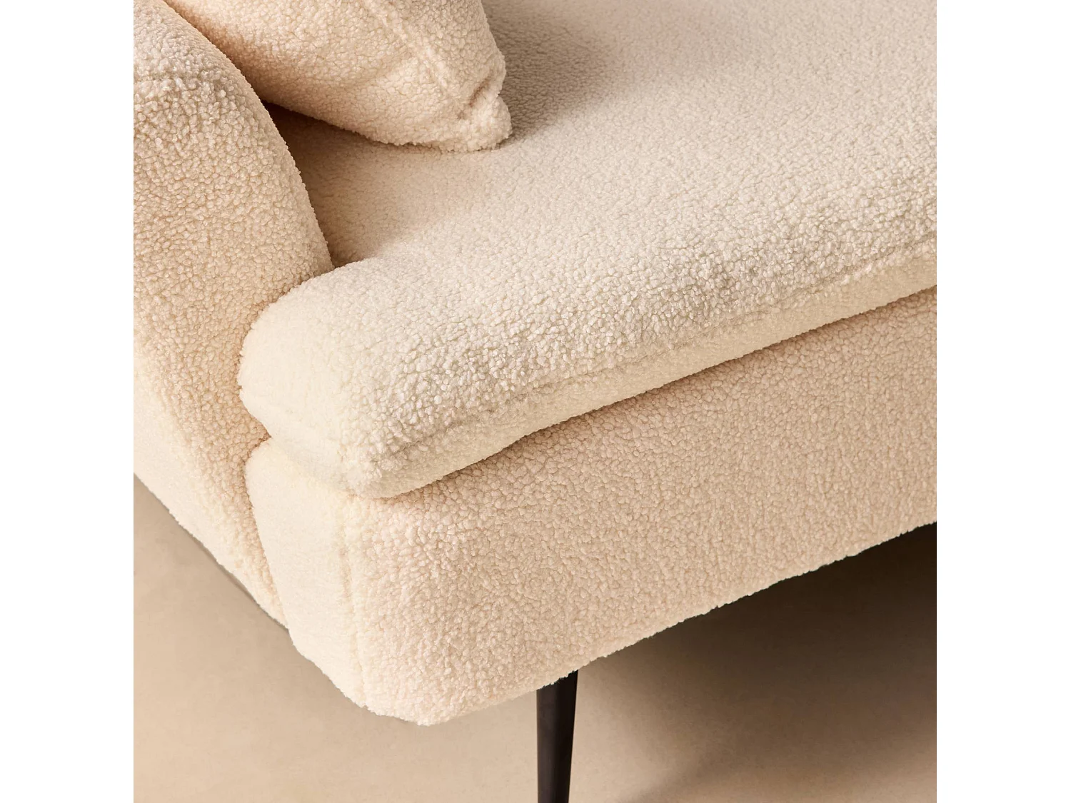 Sofá cama de borreguito, 3 plazas crema