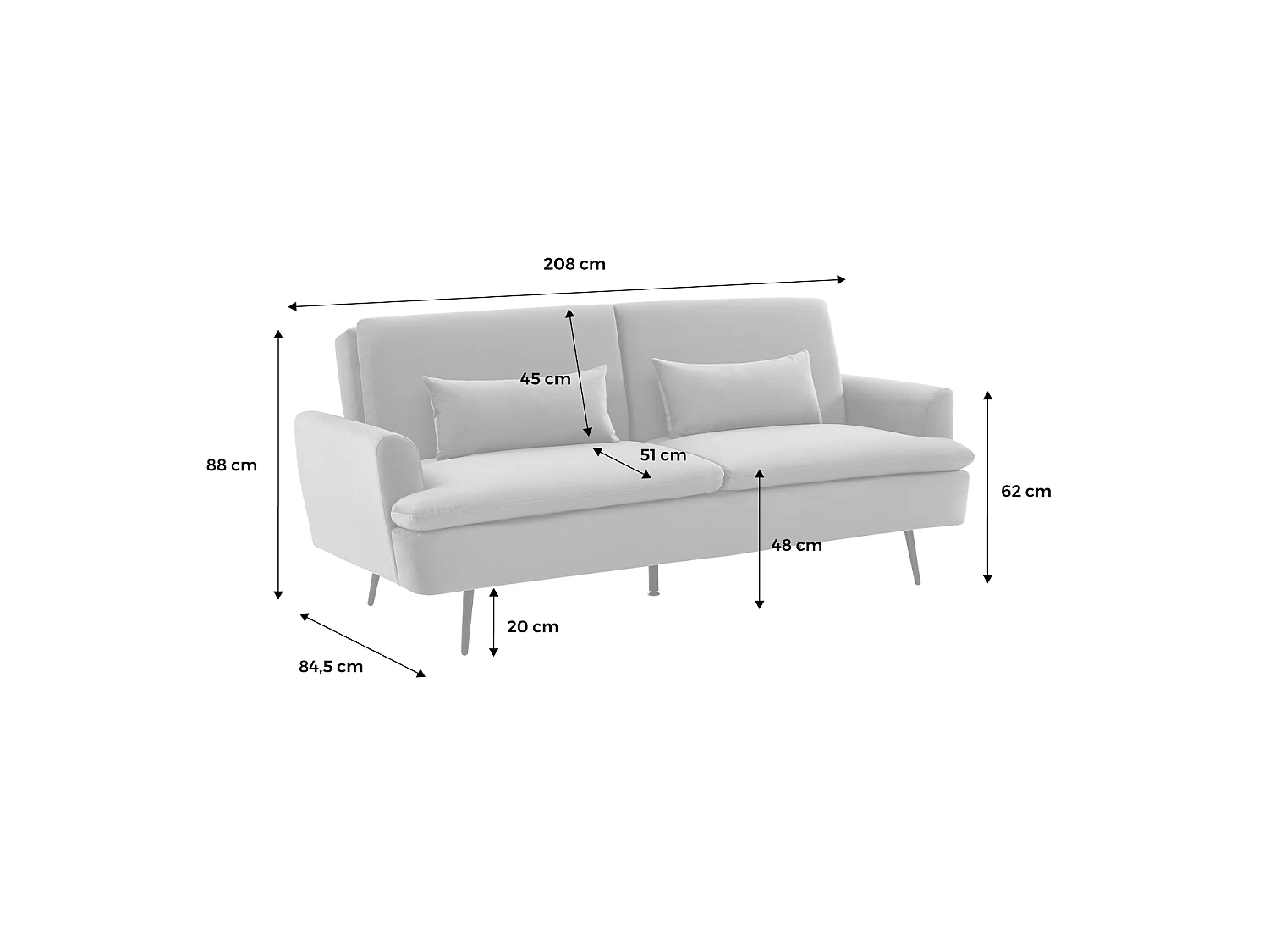 Sofá cama de borreguito, 3 plazas crema