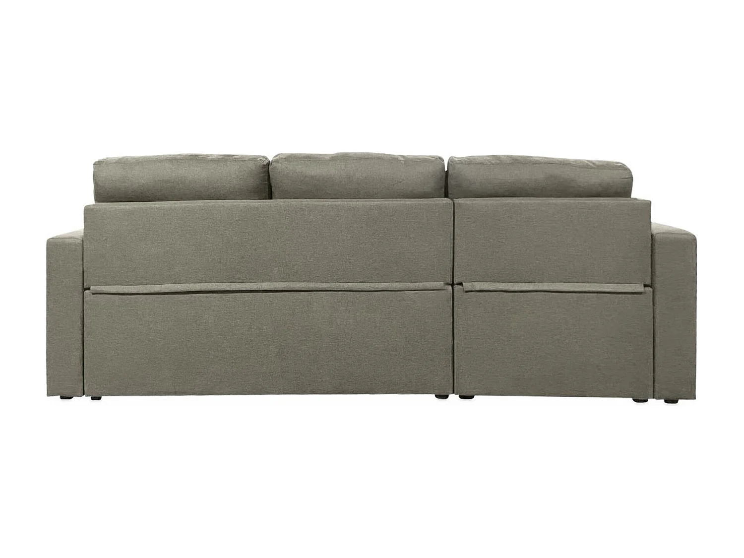 Canapé d'angle convertible en tissu marron - IDA - 3 places. fauteuil d'angle réversible coffre rangement lit modulable