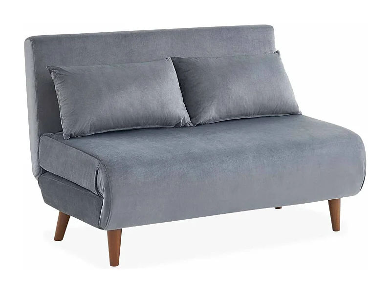 Divano letto 2 posti velluto liscio, grigio scuro